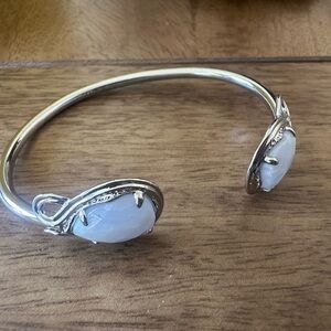 Kendra Scott Silver Bracelet with blue lace agate stones